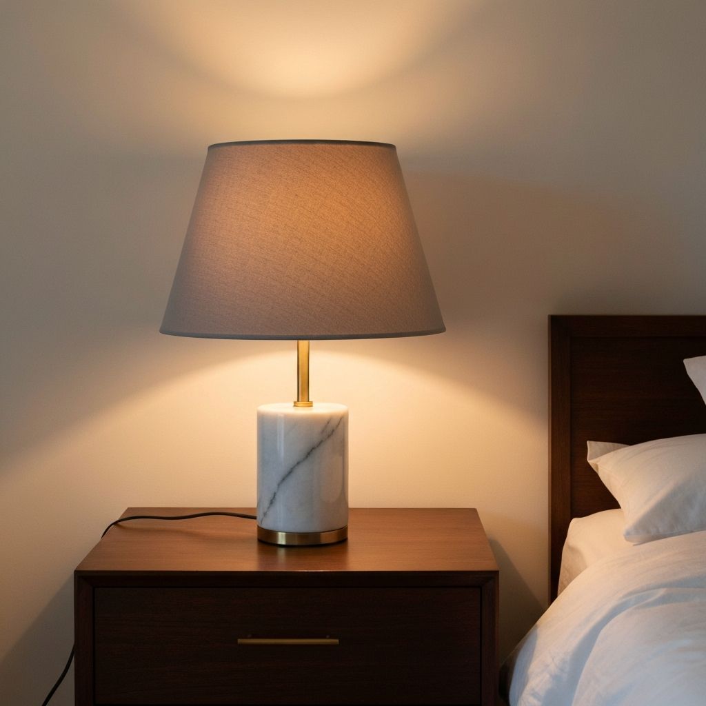 Lampe minimaliste dans une chambre