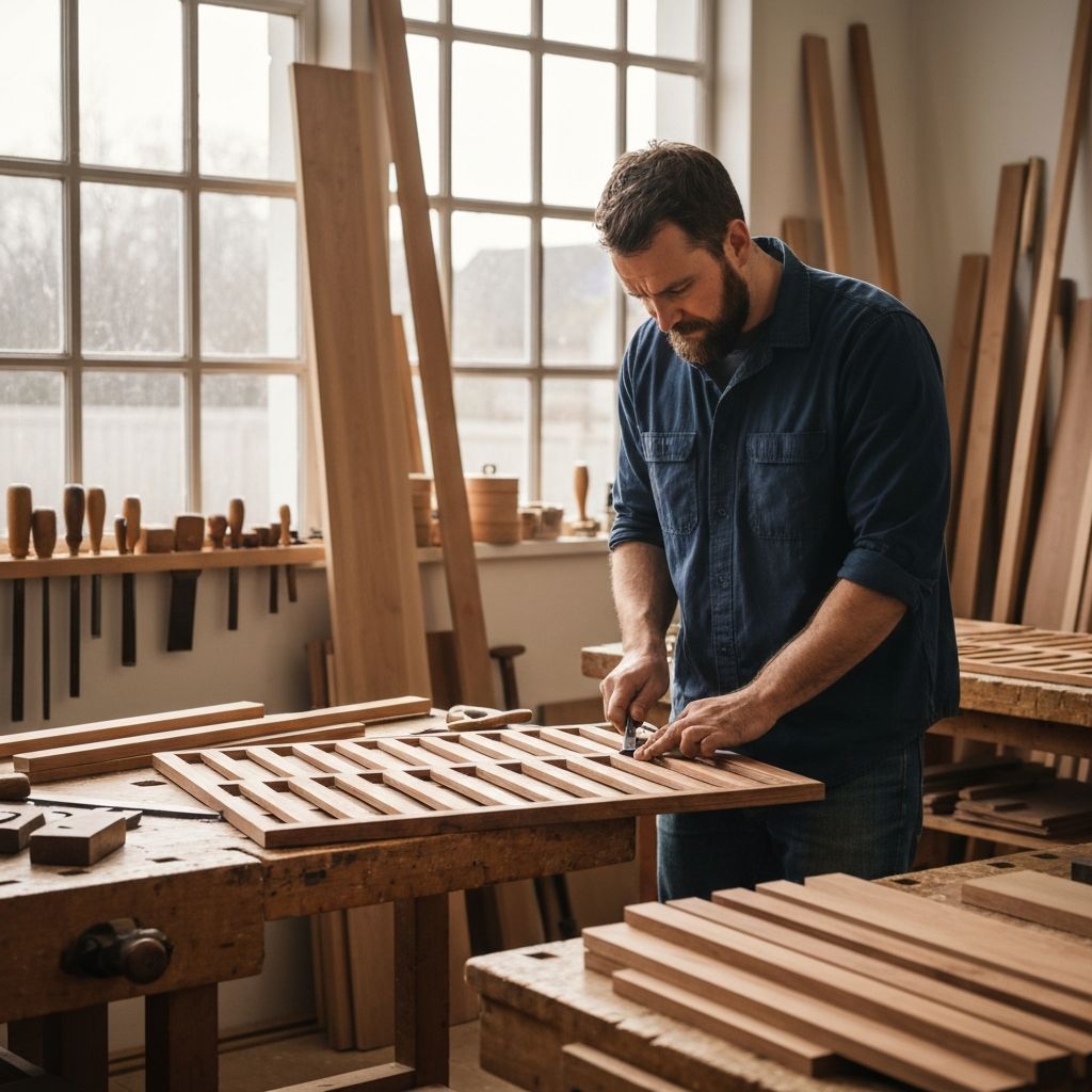 Atelier WOOD BOIS avec artisan travaillant sur des panneaux en bois
